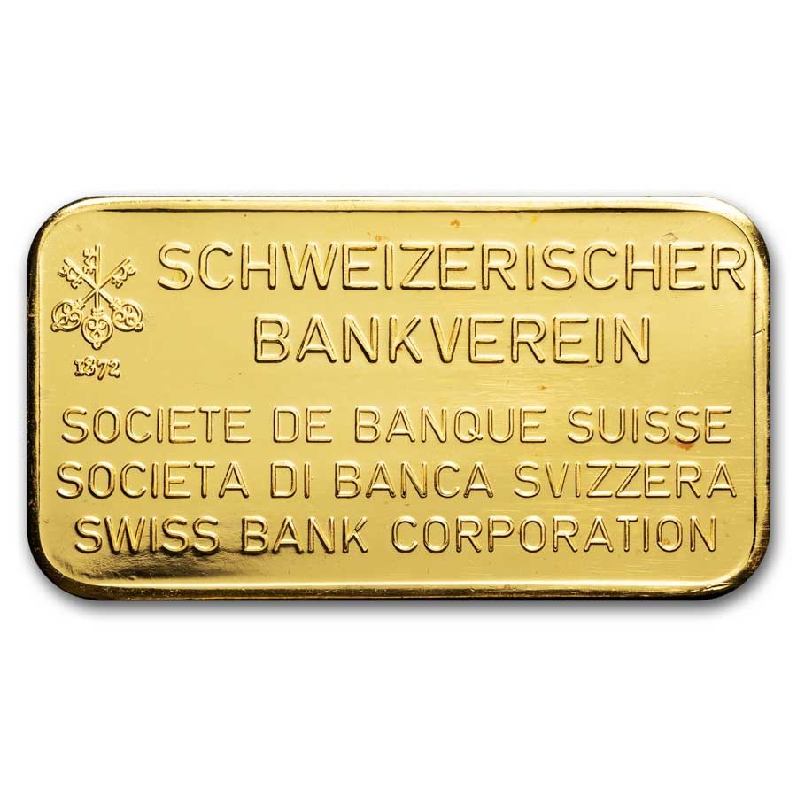 20 gram 999.9 Gold Bar - Swiss Bank Corporation
