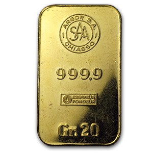 20 gram Gold Bar - Argor S.A. Chiasso 20 gram Gold Bar - Argor S.A. Chiasso