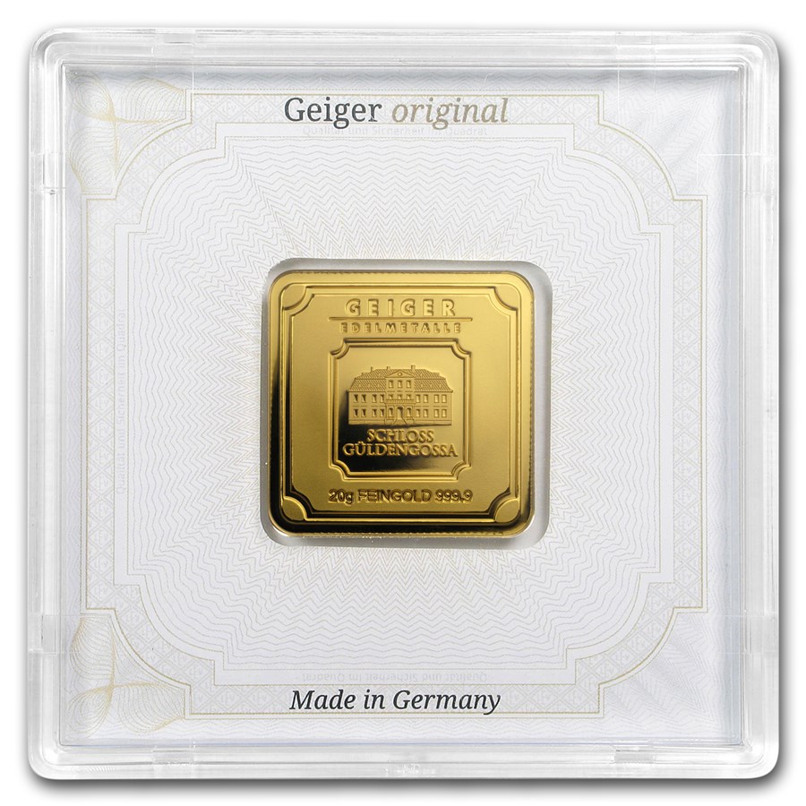 20 gram Gold Bar - Geiger Edelmetalle (Encapsulated w/Assay)