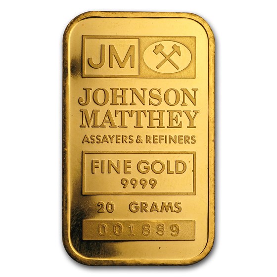 20 gram Gold Bar - Johnson Matthey 20 gram Gold Bar - Johnson Matthey