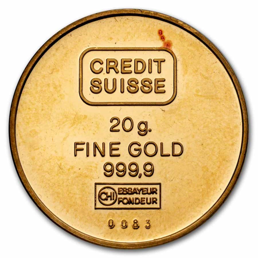 20 gram Gold Round - Credit Suisse Virgin Islands