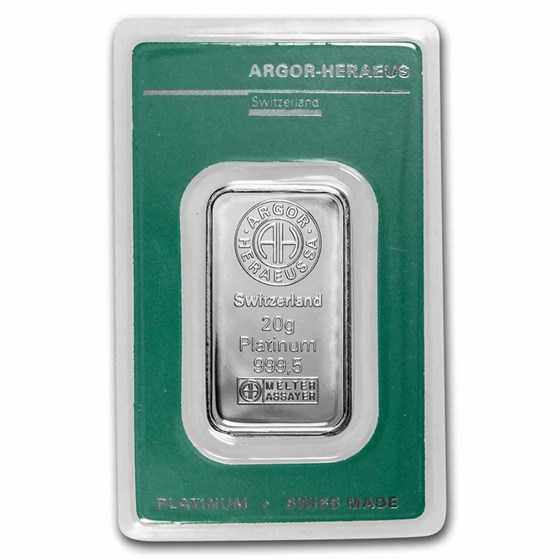 20 gram Platinum Bar - Argor-Heraeus (In Assay) 20 gram Platinum Bar - Argor-Heraeus (In Assay)