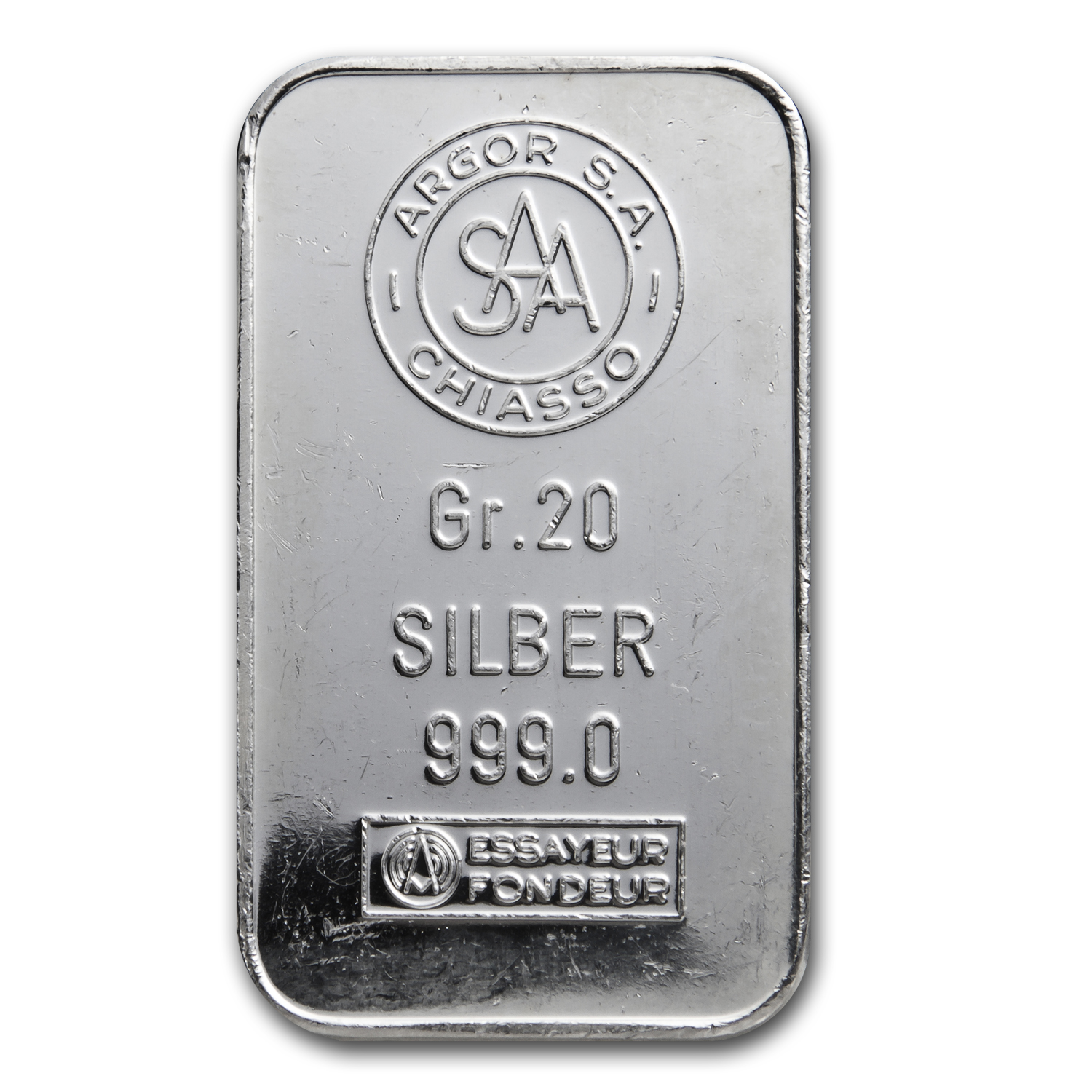 Buy 20 gram Silver Bar - Argor S. A Chiasso | APMEX
