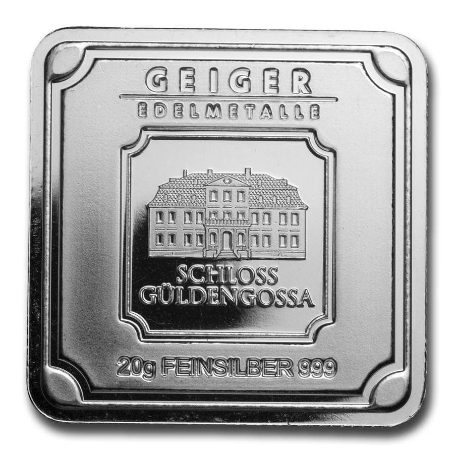 10 oz Silver Bar Geiger Edelmetalle Original Square Series - SKU#155914 
