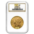 $20 Liberty Gold Double Eagle MS-62 NGC (1800s S-Mint)