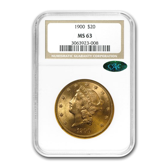 $20 Liberty Gold Double Eagle MS-63 PCGS/NGC (CAC, Random) $20 Liberty Gold Double Eagle MS-63 PCGS/NGC (CAC, Random)