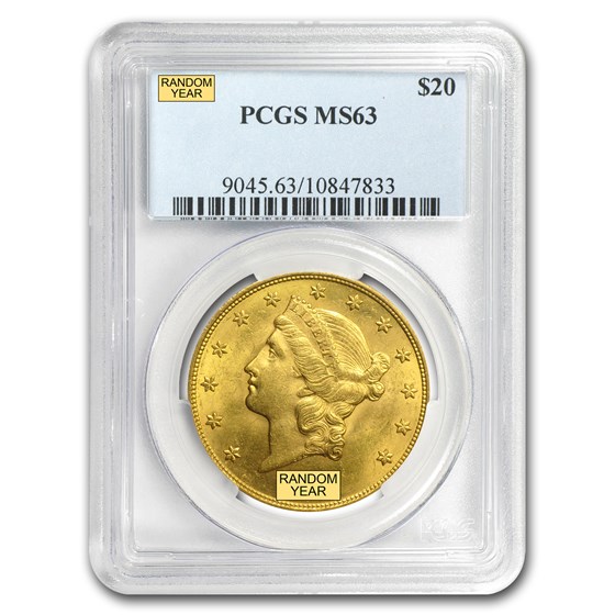 $20 Liberty Gold Double Eagle MS-63 PCGS (Random)
