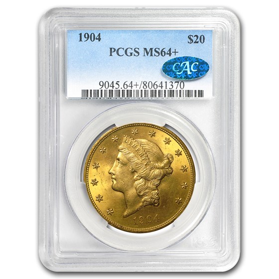$20 Liberty Gold Double Eagle MS-64+ PCGS (CAC, Random)
