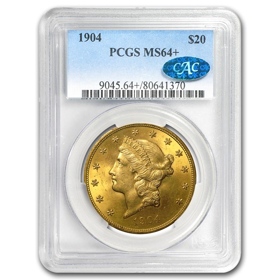 $20 Liberty Gold Double Eagle MS-64+ PCGS (CAC, Random) $20 Liberty Gold Double Eagle MS-64+ PCGS (CAC, Random)