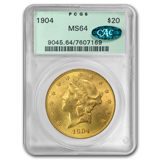 $20 Liberty Gold Double Eagle MS-64 PCGS/NGC (CAC)
