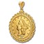 $20 Liberty Gold Double Eagle Pendant (Rope-ScrewTop Bezel)