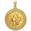 $20 Liberty Gold Double Eagle Pendant (Rope-ScrewTop Bezel)