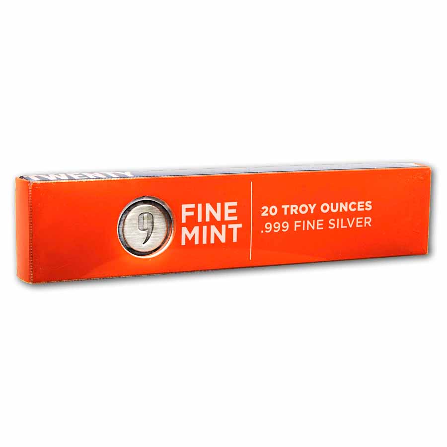 Buy 20 oz Cast-Poured Silver Long Bar - 9Fine Mint | APMEX