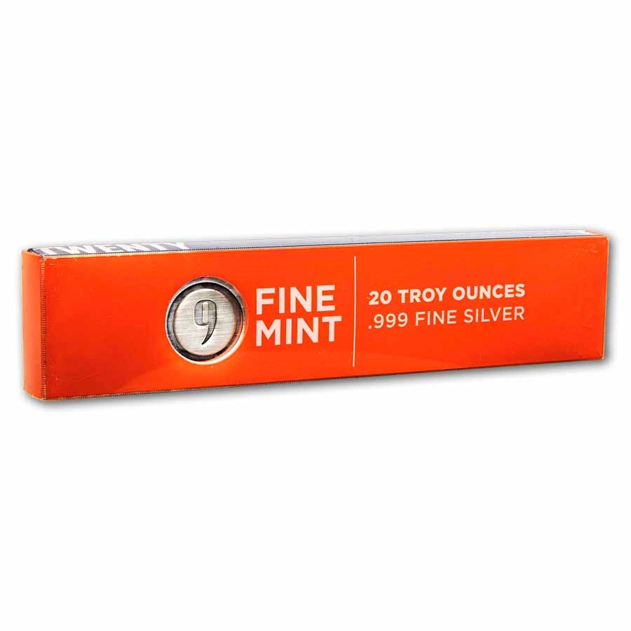 20 oz Cast-Poured Silver Long Bar - 9Fine Mint