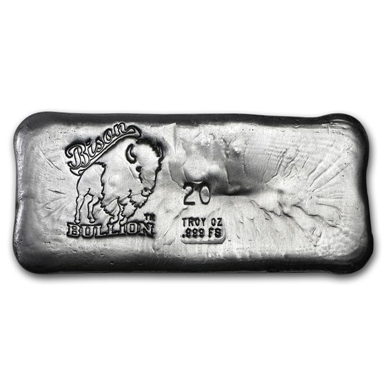 20 oz Hand Poured Silver Bar - BB 20 oz Hand Poured Silver Bar - BB