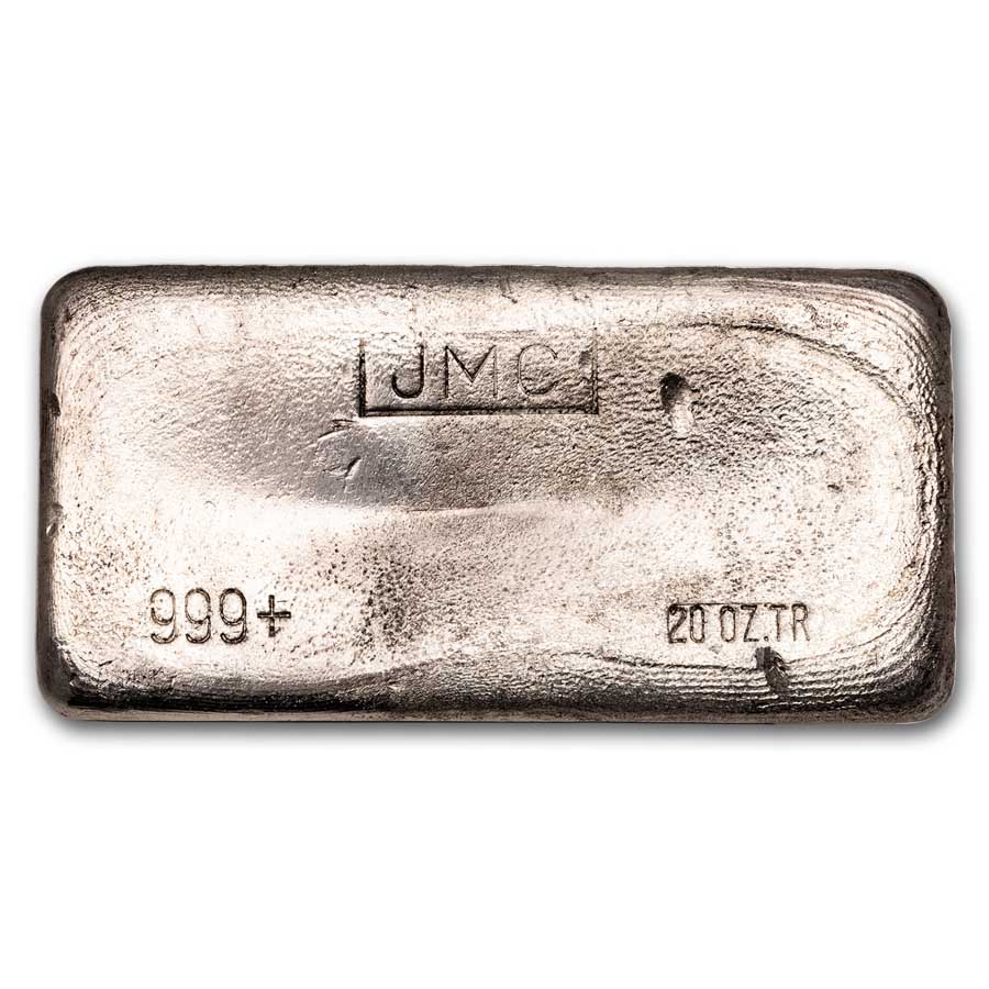 Buy 20 oz Silver Bar - Johnson Matthey (JMC Poured) | APMEX