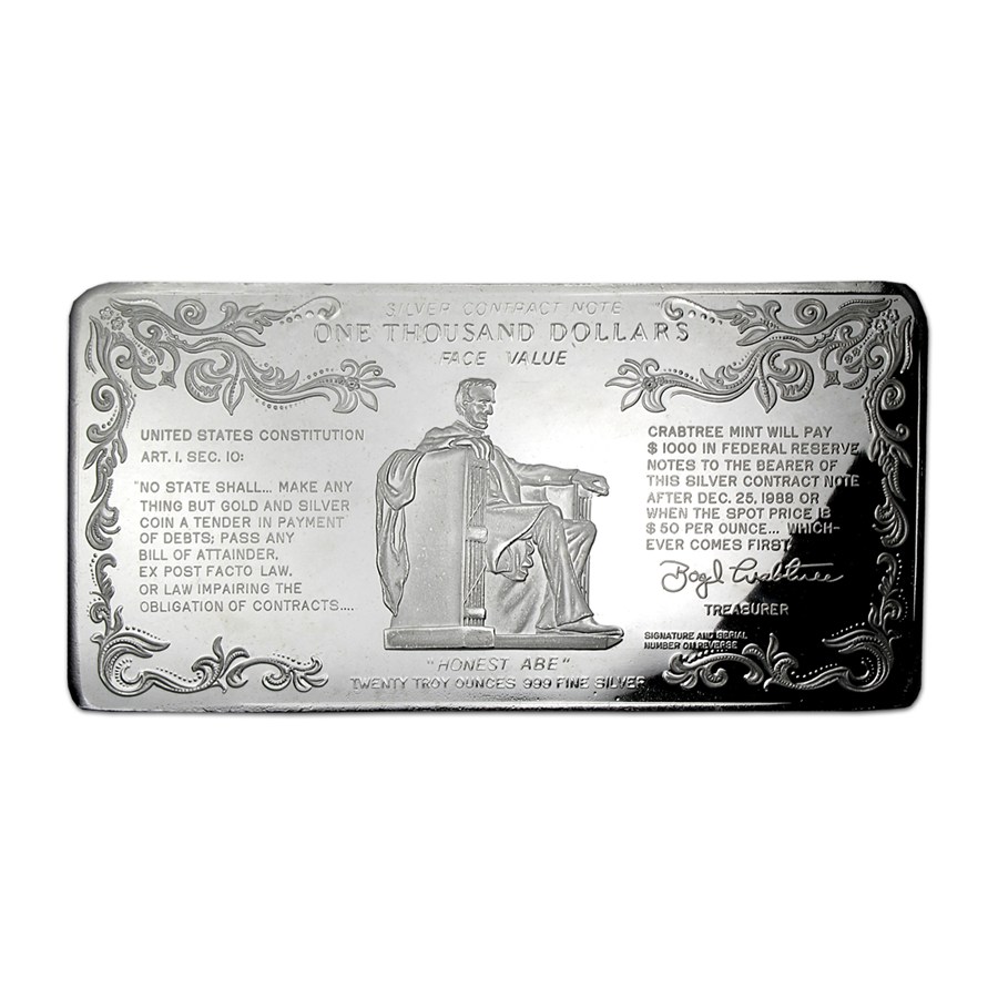 Buy 20 oz Silver Bar - Silver Contract Note | APMEX