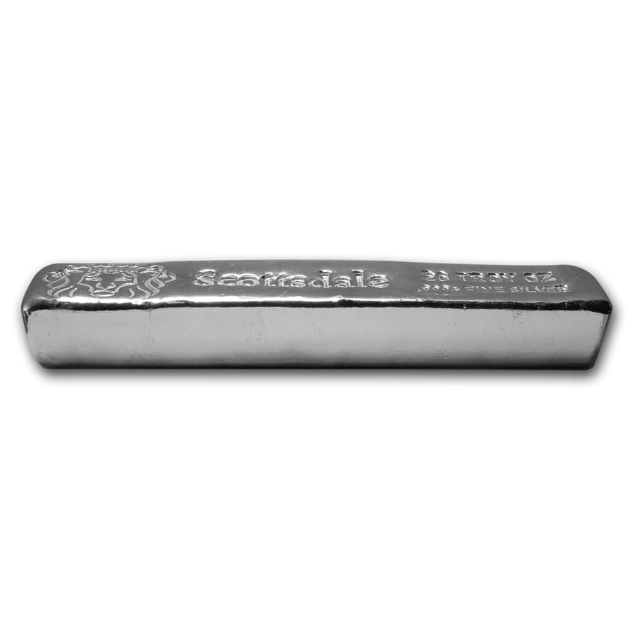 Buy 20 oz Silver Long Cast-Poured Bar - Scottsdale | APMEX