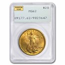 $20 Saint-Gaudens Gold Double Eagle MS-62 PCGS (Rattler, Random)