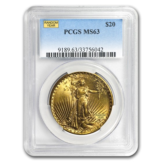 $20 Saint-Gaudens Gold Double Eagle MS-63 PCGS (Random) $20 Saint-Gaudens Gold Double Eagle MS-63 PCGS (Random)