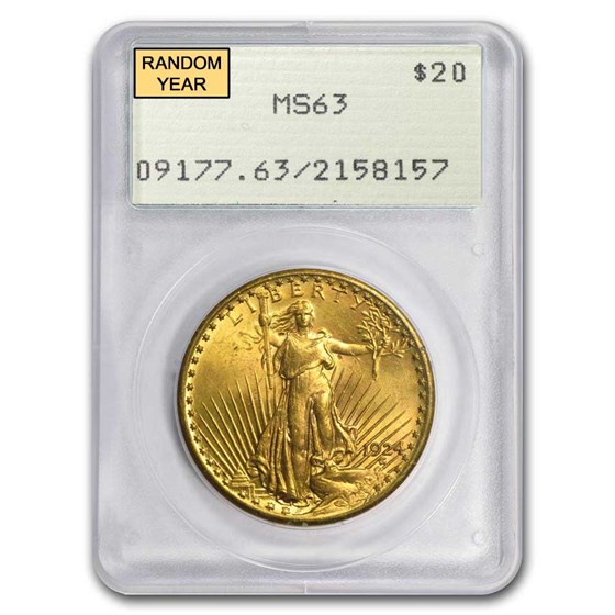 $20 Saint-Gaudens Gold Double Eagle MS-63 PCGS (Rattler, Random) $20 Saint-Gaudens Gold Double Eagle MS-63 PCGS (Rattler, Random)