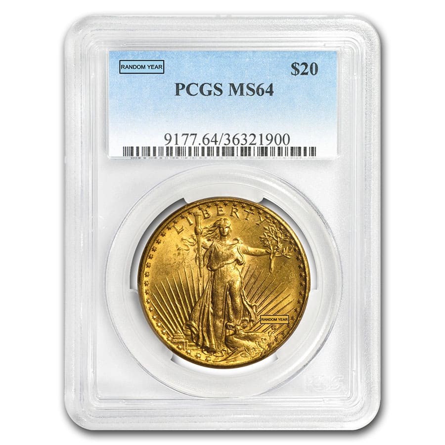 $20 Saint-Gaudens Gold Double Eagle MS-64 PCGS (Random)