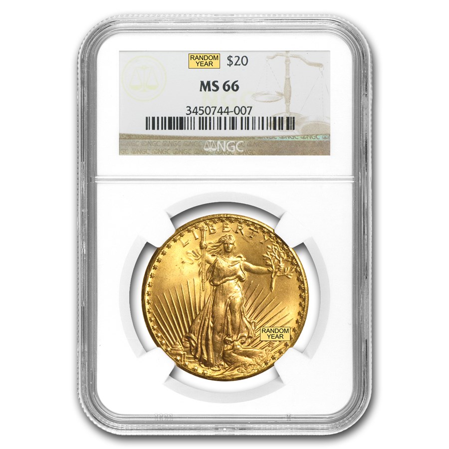 $20 Saint-Gaudens Gold Double Eagle MS-66 NGC (Random)