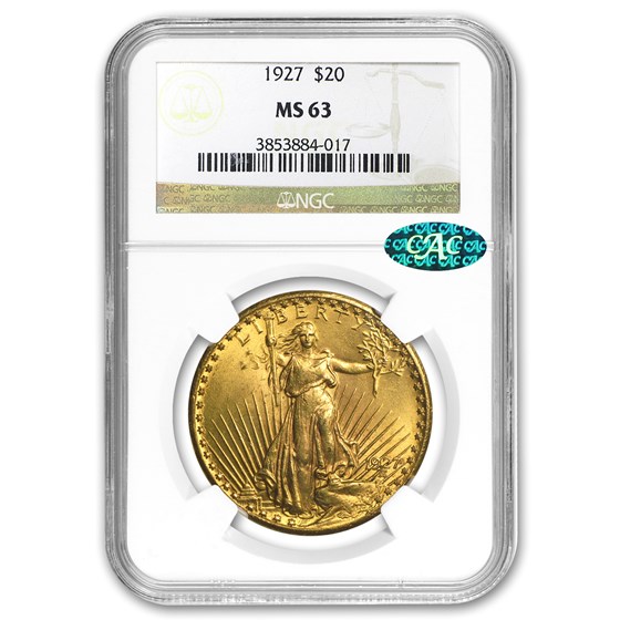 $20 St Gaudens Gold Double Eagle MS-63 PCGS/NGC (CAC, Random) $20 St Gaudens Gold Double Eagle MS-63 PCGS/NGC (CAC, Random)
