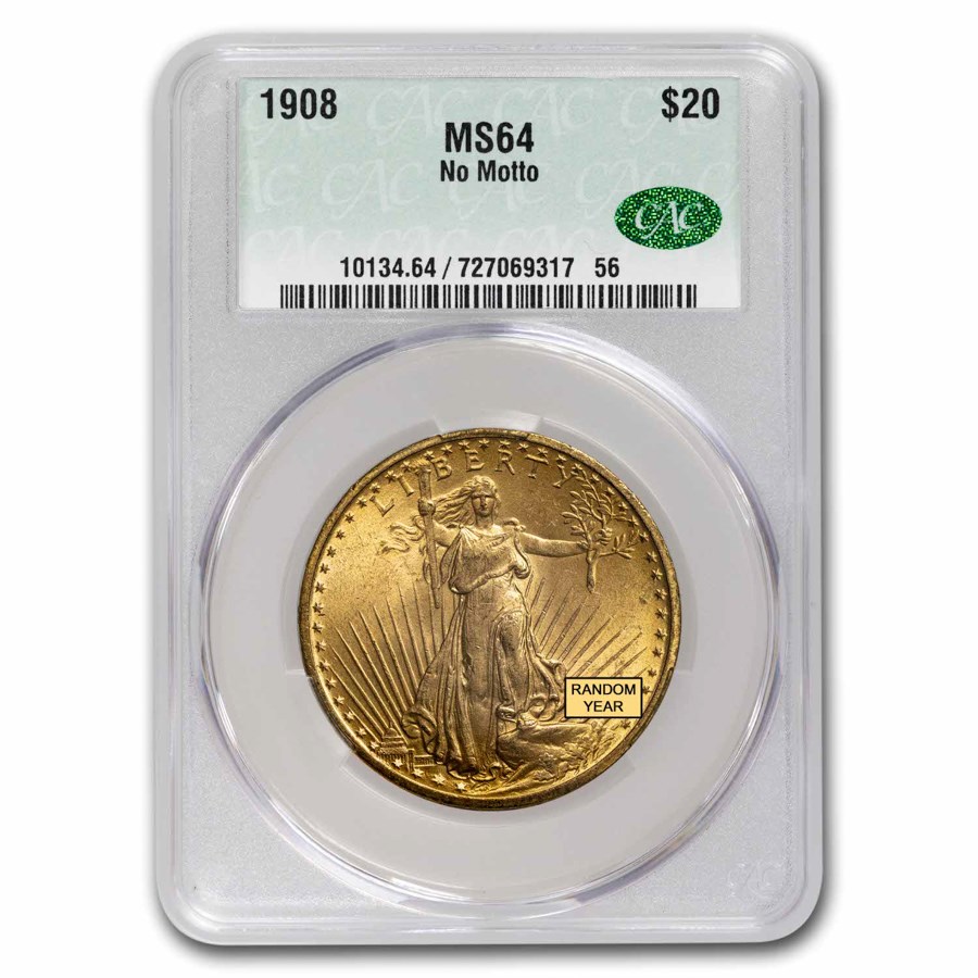 $20 St Gaudens Gold Double Eagle MS-64 CACG (Random)