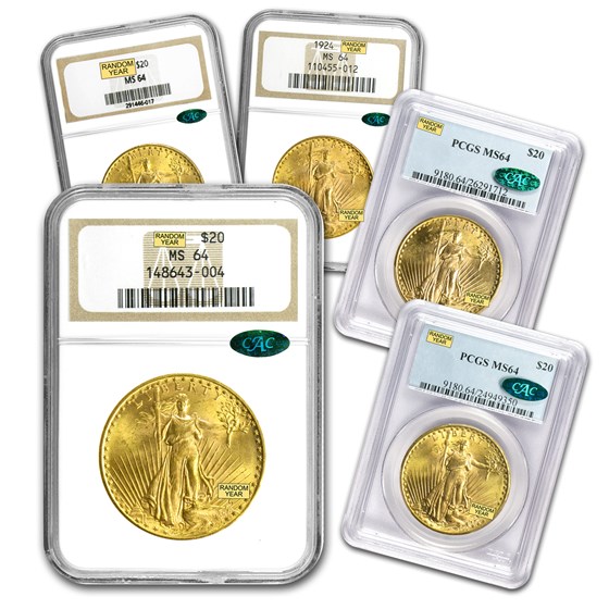 $20 St Gaudens Gold Double Eagle MS-64 PCGS/NGC (CAC) $20 St Gaudens Gold Double Eagle MS-64 PCGS/NGC (CAC)