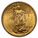 $20 St Gaudens Gold Double Eagle MS-64 PCGS (Random) WS
