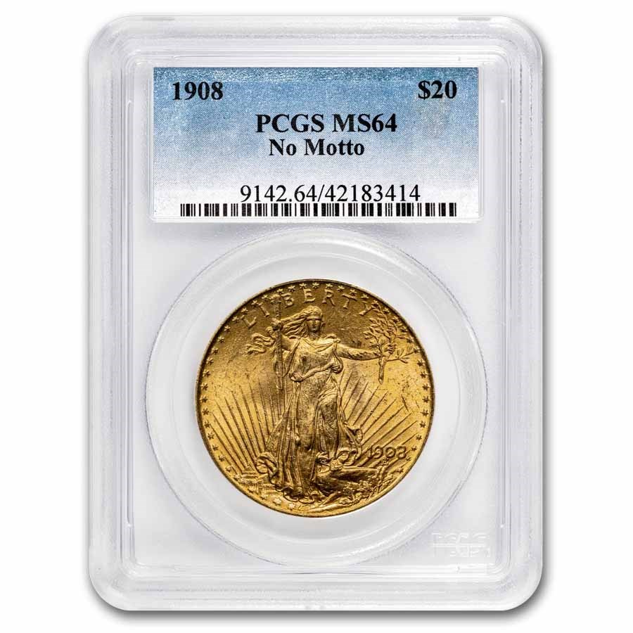 $20 St Gaudens Gold Double Eagle MS-64 PCGS (Random) WS