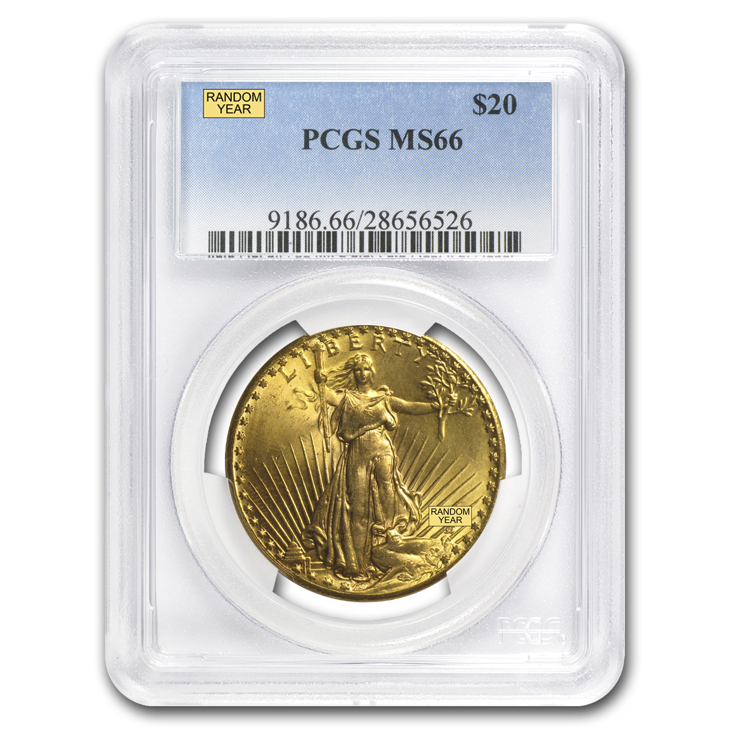 $20 St Gaudens Gold Double Eagle MS-66 PCGS Random US Mint