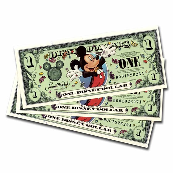 2000 $1.00 Disney Epcot Mickey Mouse CCU (3 Consecutive Notes) 2000 $1.00 Disney Epcot Mickey Mouse CCU (3 Consecutive Notes)