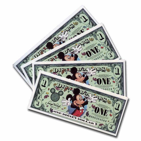 2000 $1.00 Disney Epcot Mickey Mouse CCU (4 Consecutive Notes) 2000 $1.00 Disney Epcot Mickey Mouse CCU (4 Consecutive Notes)