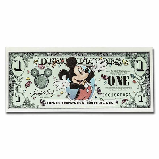 2000 $1.00 Disney Epcot Mickey Mouse CCU 2000 $1.00 Disney Epcot Mickey Mouse CCU
