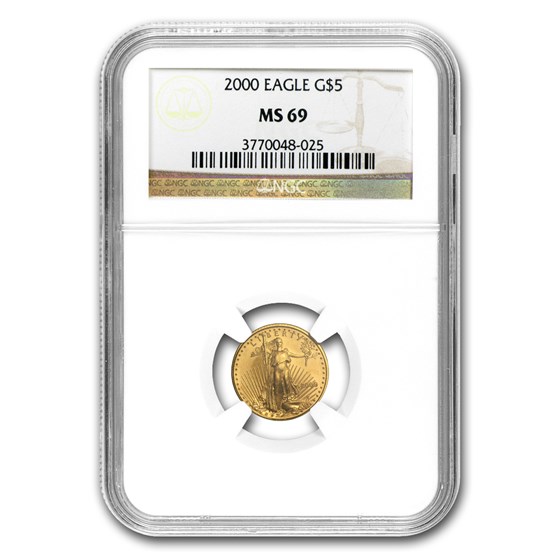 2000 1/10 oz American Gold Eagle MS-69 NGC 2000 1/10 oz American Gold Eagle MS-69 NGC