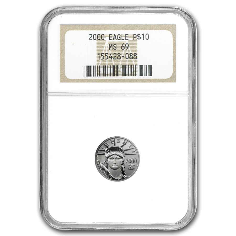 2000 1/10 oz American Platinum Eagle MS-69 NGC