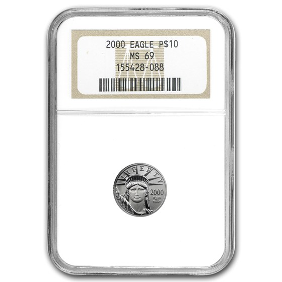 2000 1/10 oz American Platinum Eagle MS-69 NGC 2000 1/10 oz American Platinum Eagle MS-69 NGC