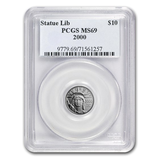 2000 1/10 oz American Platinum Eagle MS-69 PCGS 2000 1/10 oz American Platinum Eagle MS-69 PCGS
