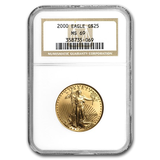 2000 1/2 oz American Gold Eagle MS-69 NGC