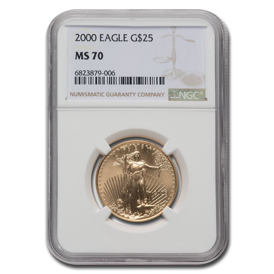 2000 1/2 oz American Gold Eagle MS-70 NGC