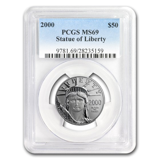 2000 1/2 oz American Platinum Eagle MS-69 PCGS 2000 1/2 oz American Platinum Eagle MS-69 PCGS
