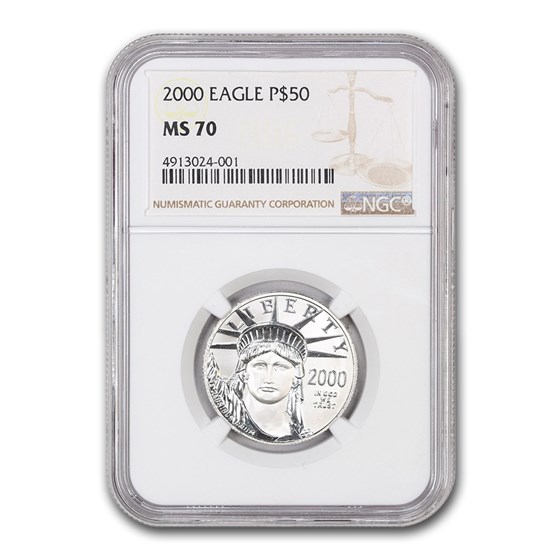 2000 1/2 oz American Platinum Eagle MS-70 NGC 2000 1/2 oz American Platinum Eagle MS-70 NGC