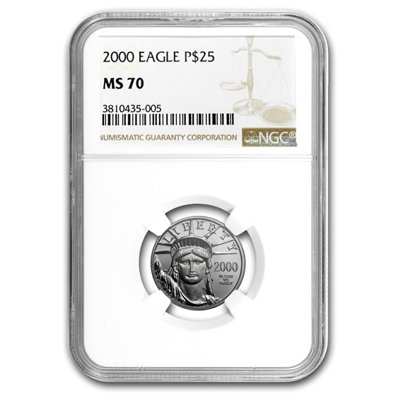 2000 1/4 oz American Platinum Eagle MS-70 NGC 2000 1/4 oz American Platinum Eagle MS-70 NGC