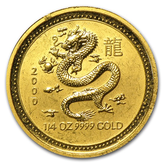 2000 1/4 oz Gold Year of the Dragon Lunar Coin SI (Abrasions) 2000 1/4 oz Gold Year of the Dragon Lunar Coin SI (Abrasions)