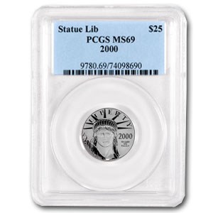 2000 1/4 oz Platinum American Eagle MS-69 PCGS 2000 1/4 oz Platinum American Eagle MS-69 PCGS