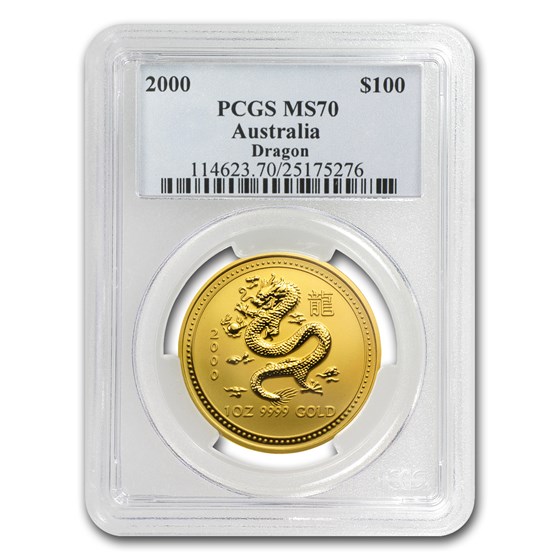2000 1 oz Gold Lunar Year of the Dragon MS-70 PCGS (Series I) 2000 1 oz Gold Lunar Year of the Dragon MS-70 PCGS (Series I)