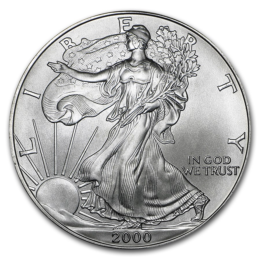 2000 1 oz Silver American Eagle BU Silver Eagles (West Point Mint