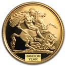 2000-2013 Great Britain Proof Gold 1/2 Sovereign (Random)